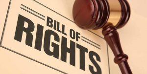 Bill of Rights sign with gavel