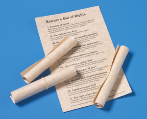 Learner's Bill of Rights, by Trainers Warehouse, blue background
