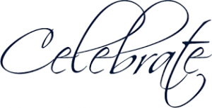 word "celebrate" in a fancy font