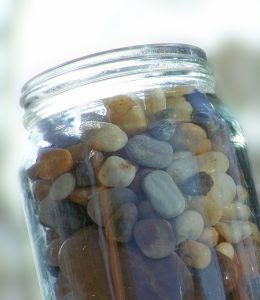 Bottle of pebbles
