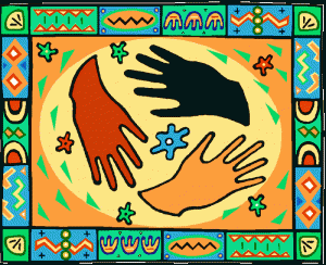 diversity image with different colored illustrated hands