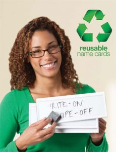 reusable name cards -- dry-erase tent cards