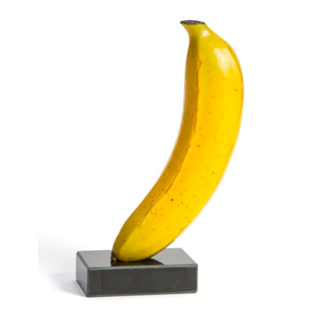 Top Banana trophy on black marble base