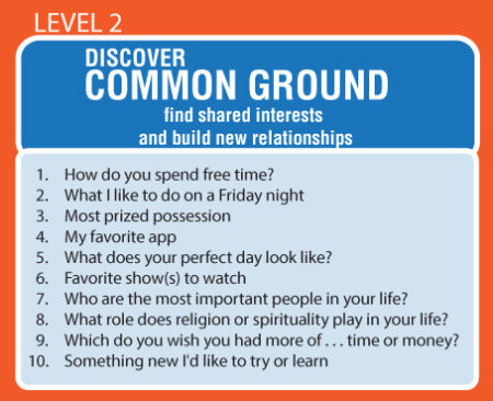 10 questions to discover commonalities between people