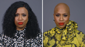 Ayanna Pressley with and without hair